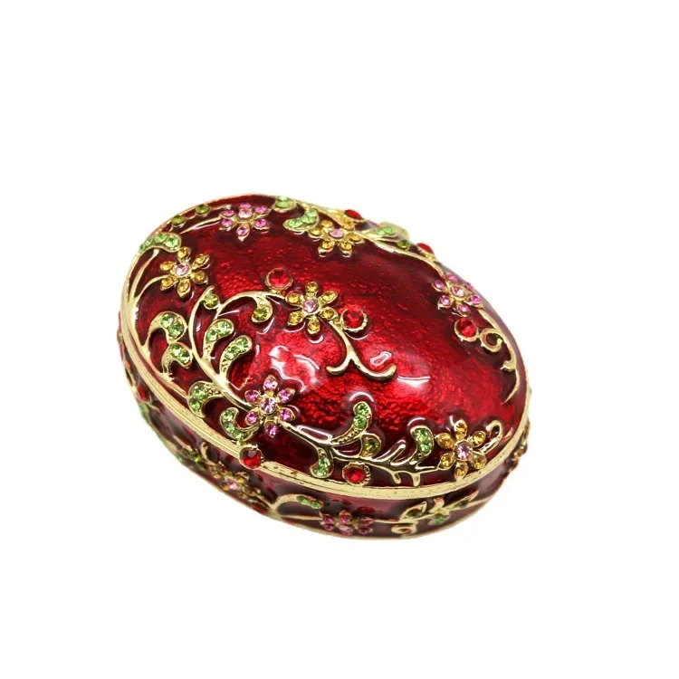

Enamel Alloy Jewel Box Oval Jewelry Box Wedding Gifts Creative Home Ornaments
