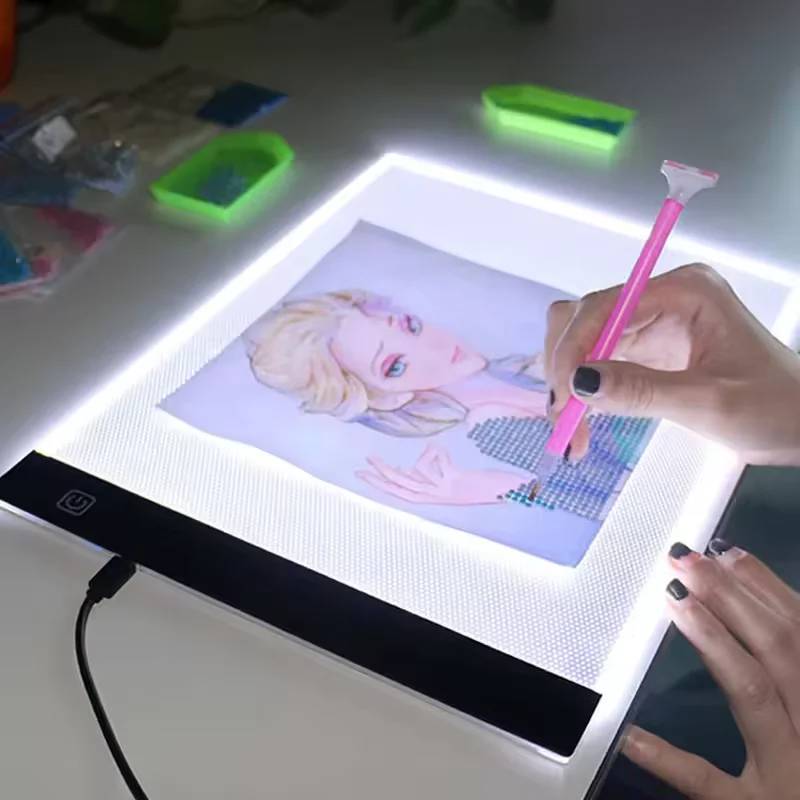 A3/A4/A5 Dreistufiger dimmbarer LED-Lichtpad Zeichenbrett Pad Tracing Light Box Augenschutz Einfacher für Diamantmalerei