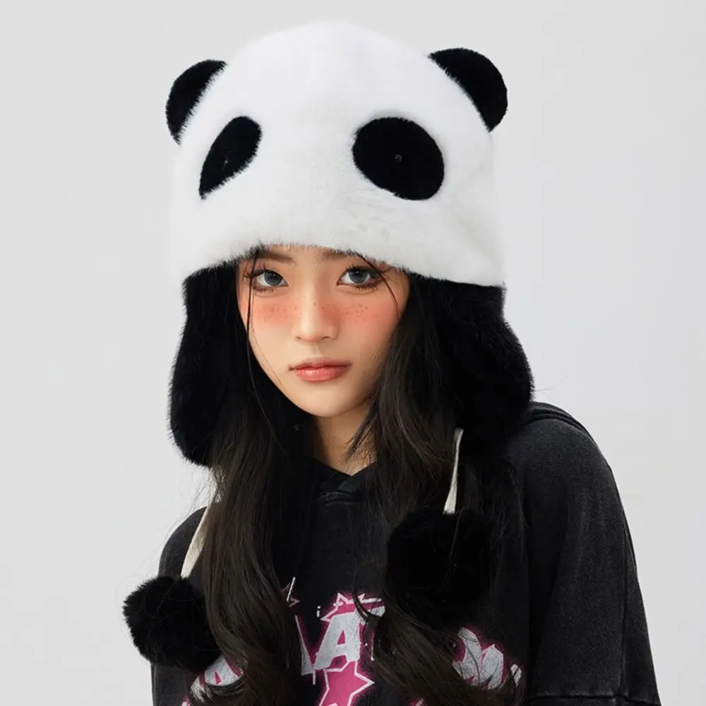 

Thickened Cartoon Ear Protection Hat Cute Autumn Winter Plush Fisherman Cap Windproof Panama Hat Women Girl