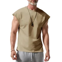 Amazon transfrontalier vêtements pour hommes été nouveau t-shirt sans manches jeunesse décontracté ample mince gilet hommes 3