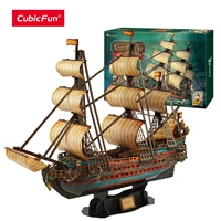 CubicFun 3D Puzzle The San Felipe Ship Model Kits 25.6" Sailboat 248 Pcs Stress Relief Home Decoration Gift for Adults Kids 1
