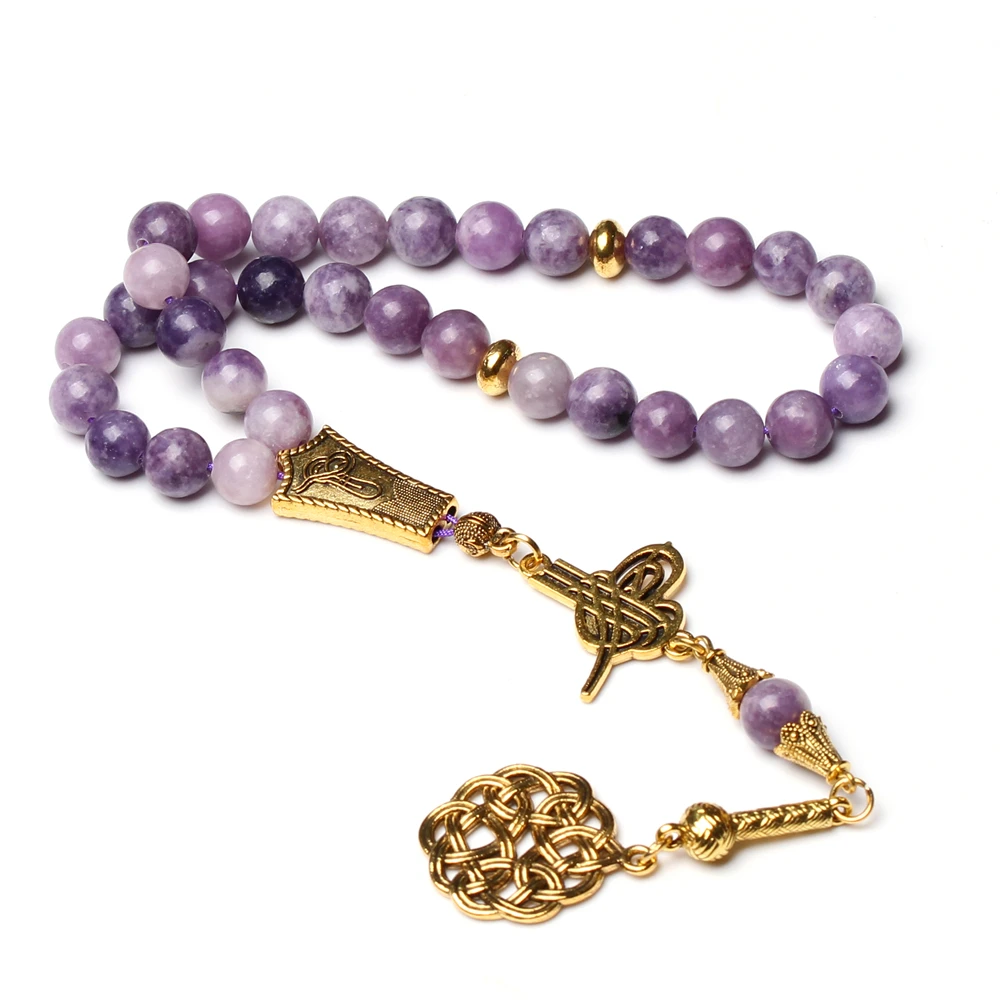 Beautiful Braid Beads Decor Hijab Light Purple –