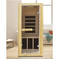 Far Infrared Home Sauna, Mini Indoor Dry Personal Sauna Room,Hemlock Wood Sauna, 1200W 5 Heating Panels, Heating Machine, Sauna 1