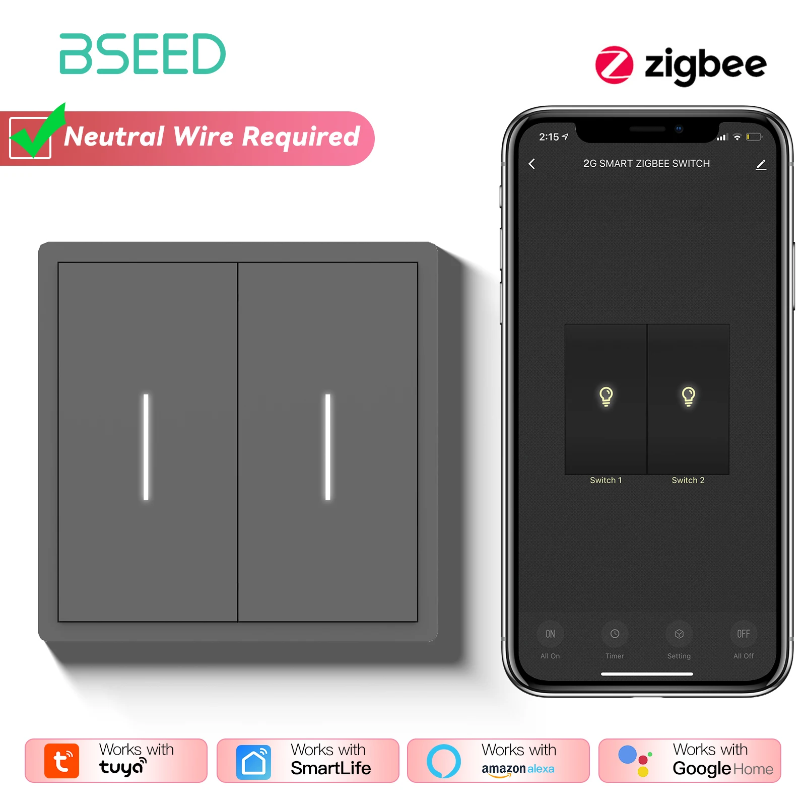 Zigbee 2Gang Switch