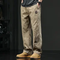 Vintage Straight-Leg Cargo Pants For Men Casual Trousers Versatile Outer Wear For Spring Autumn Thin Summer Style Trendy