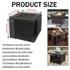 Square Fire Pit Cover 210T Waterproof Square Patio Fire Pit Table Cover with Drawstring Bottom Grill Cover, BBQ Accessories 2
