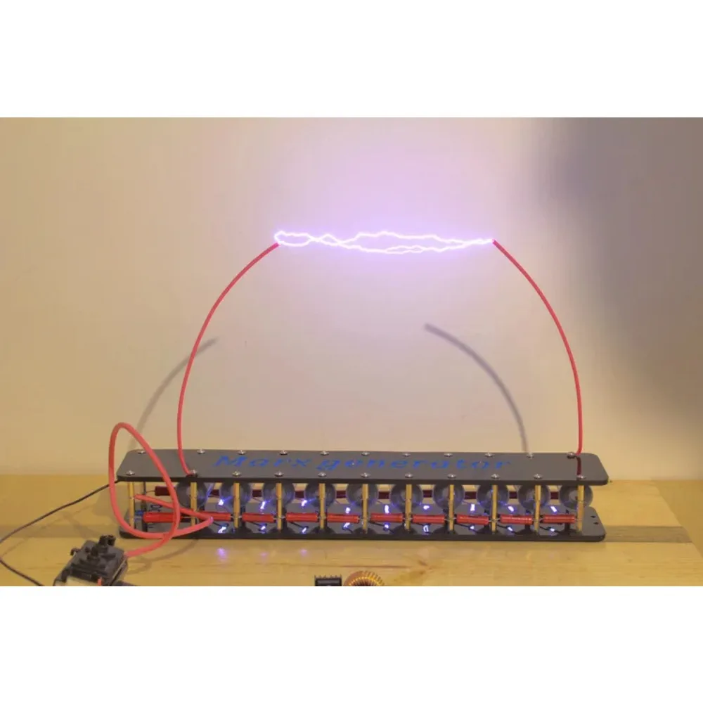 DIY Board 10 Grades Marx Impulse Voltage Pulse High Voltage Generator Marx Generator Tesla Coil Resistance Capacitor