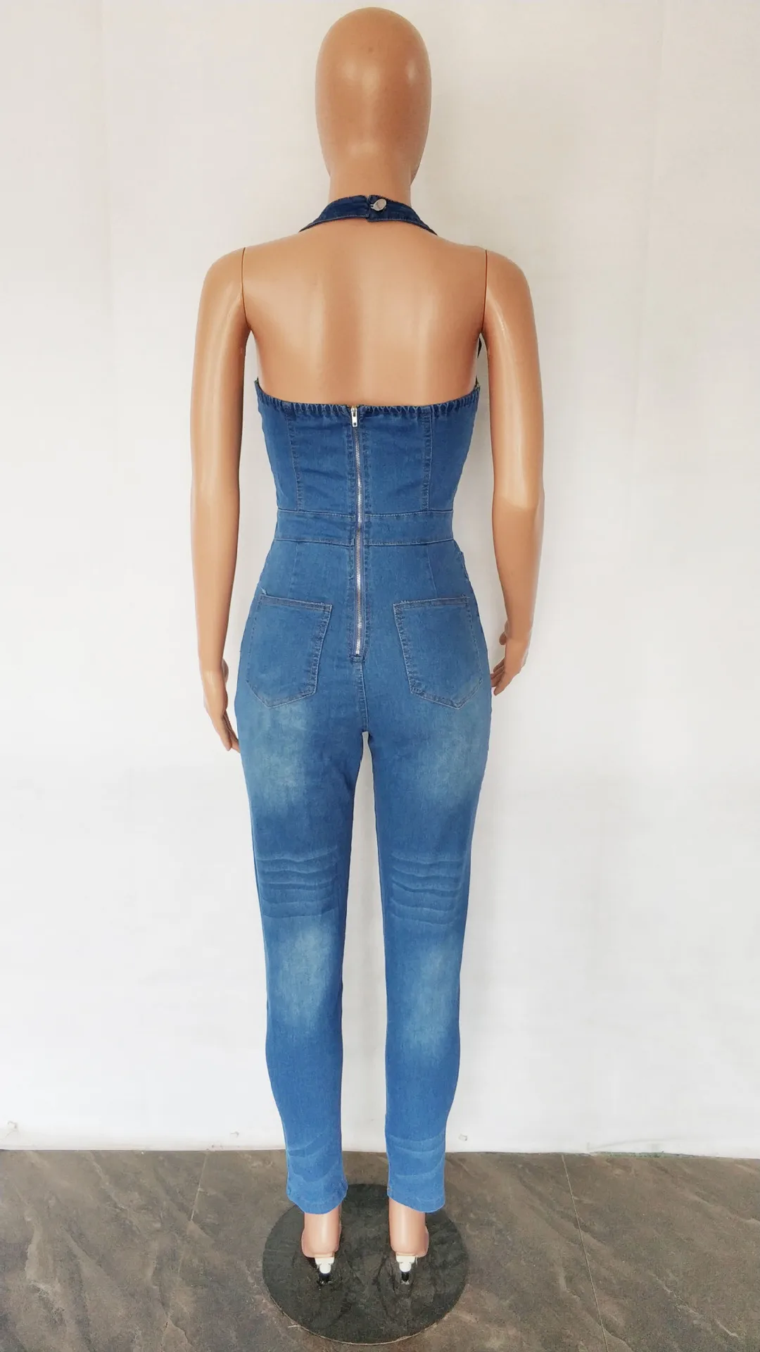 ZYZMH Zomer Oversized Denim Jumpsuits Broeken for Vrouwen Cowboy Jeans Overalls Rompertjes Zakken (Color : D, Size : XL code