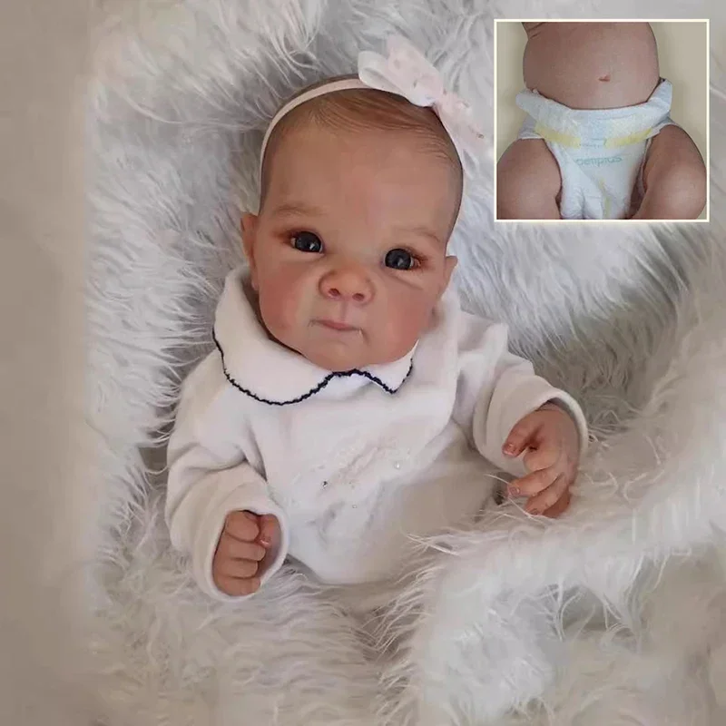 

45CM Silicone Reborn Doll Bettie with Painted Hair Handmade Lifelike Newborn Sleeping Baby 3D Skin Detailed Veins Bebe Reborn