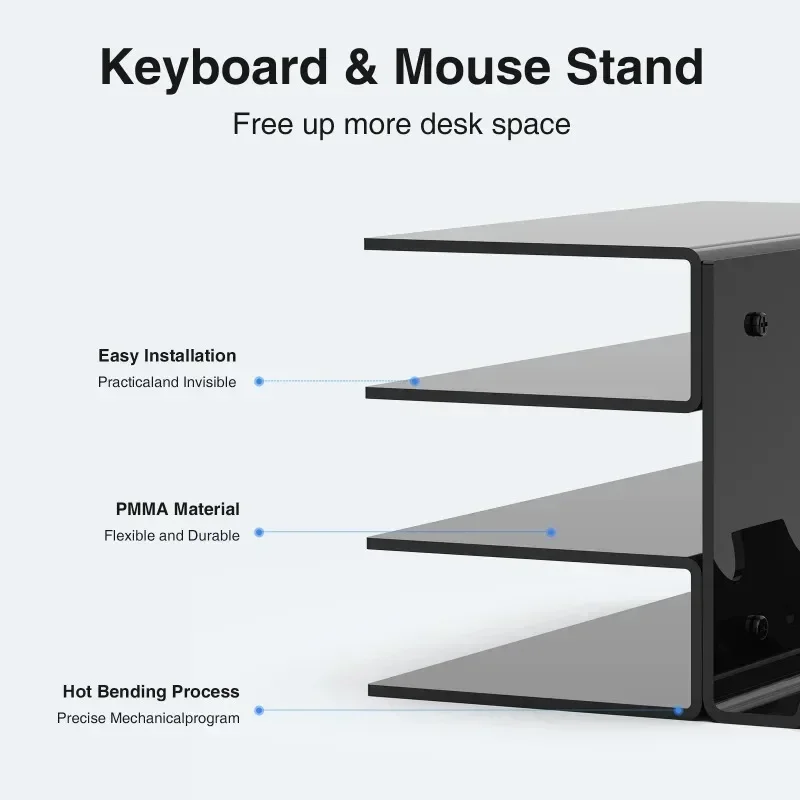 Acrylic Laptop Stand 3 Tiers Mechanical Keyboard Storage Ergonomic Transparent Stand for Macbook HP Dell Game Mouse Storage Rack laptop stand keyboard stand