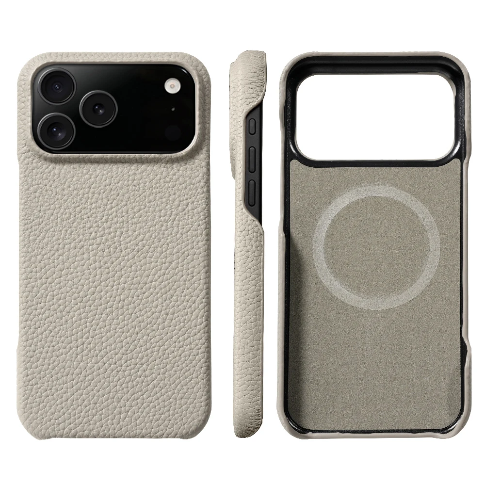 Luxurious Lychee Leather Magnetic Phone Case with Magsafe