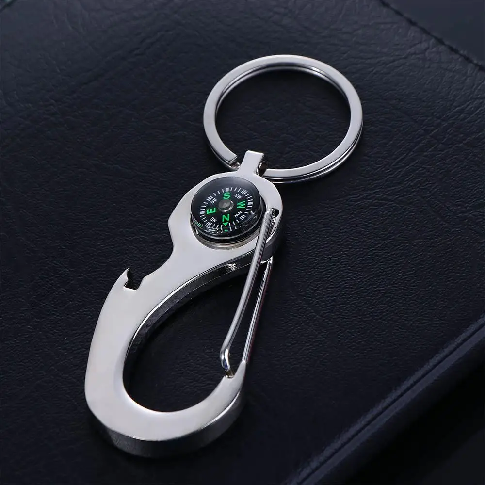Creative Tool Compass Multi-function Car Keychain Opener Keyfob Key Rings