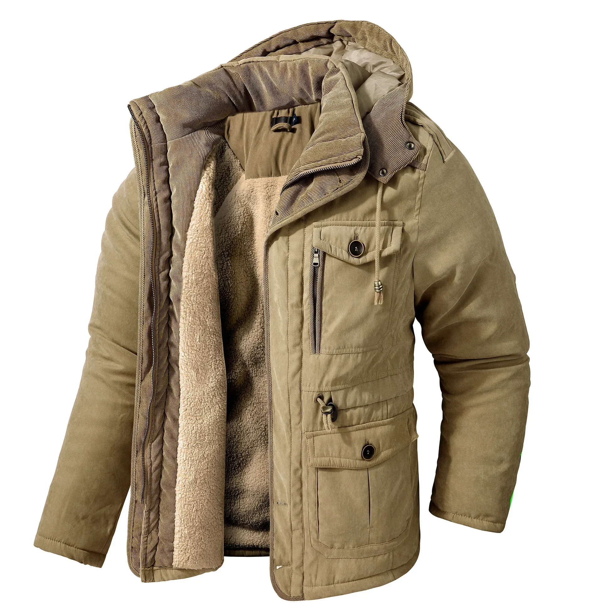 Classic Warm Thick Fleece Parkas Jacket Coat