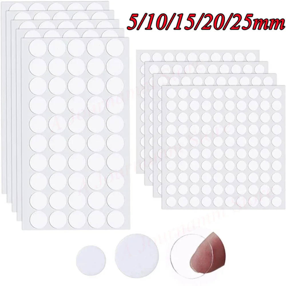 

50Pcs Double Sided Adhesive Tape Dots Refillable Transparent Round No Traces Strong Waterproof Sticker Household Office Supplies