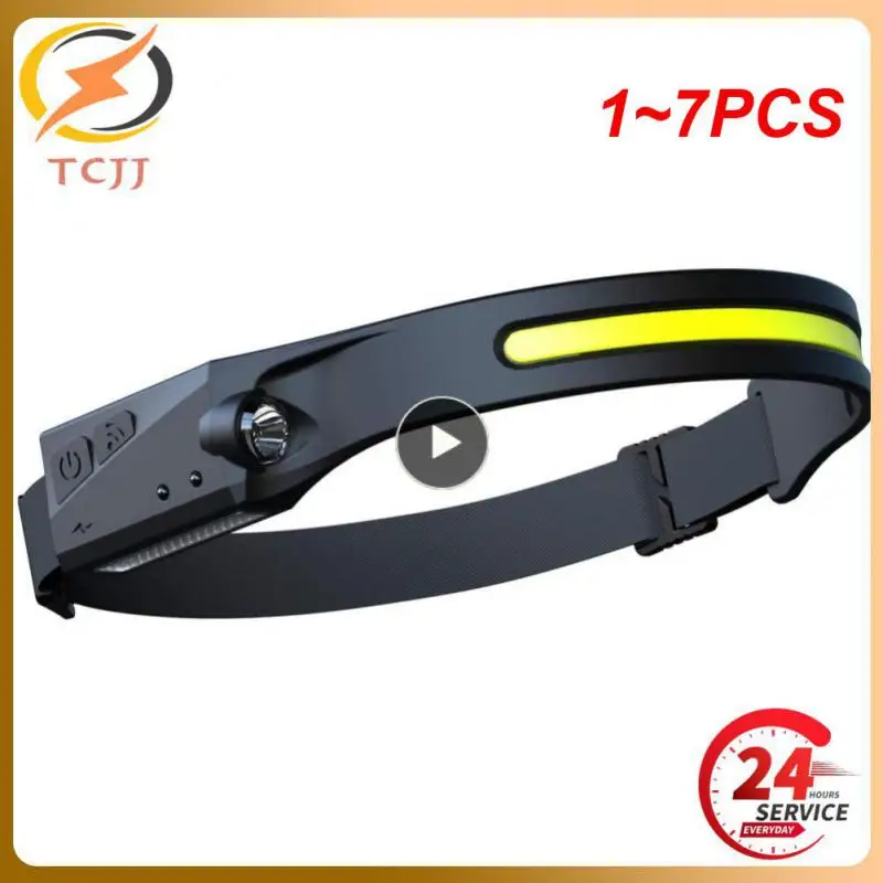 

1~7PCS NineLeaf Waterproof COB LED Head Lamp Motion Sensor Headlamp Portable Flashlight Comfortable USB Rechargeable Head