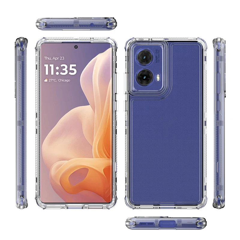 Phone Case Transparent acrylic 3-in-1 For Moto G85 5G/Moto S50 Neo G35 G34 5G Drop-proof shock-proof Effective Protection
