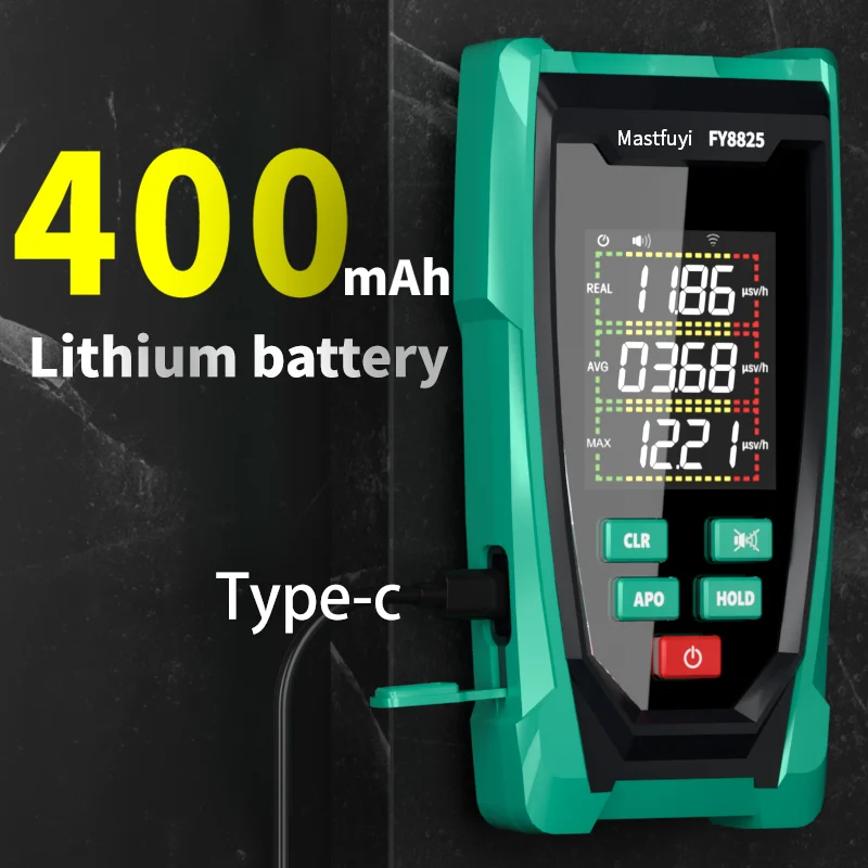 MASTFUYI Geiger Counter Nuclear Radiation Detector LCD Display X-Ray Beta Gamma Detector Geiger Counter Lithium Battery radiation detector geiger counter