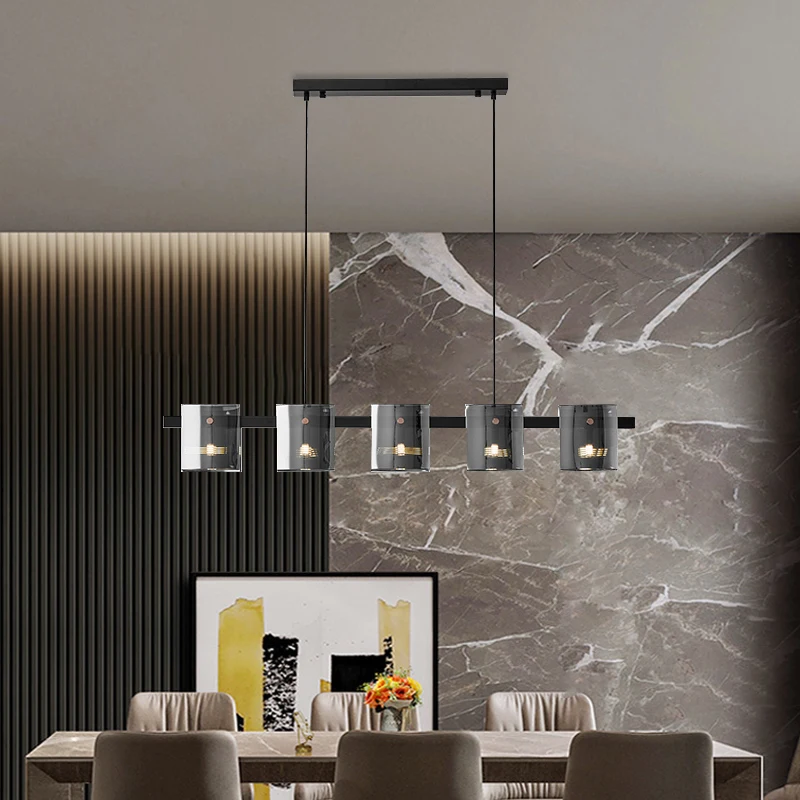 

Post Modern Restaurant Led Chandelier Simple Light Luxury Crystal Decoration Nordic Indoor Bar Zhongdao Chandelier Lighting