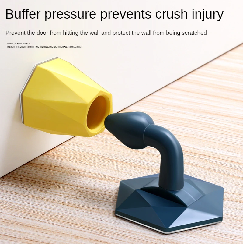 Non-punch Silicone Door Stopper Touch Toilet Wall Absorption Door Plug Anti-bump Holder Gear Gate Resistance Stop