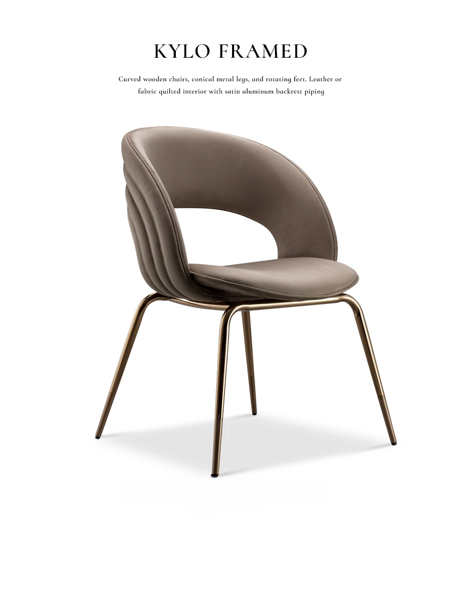 

Light luxury and comfortable, high-end Italian new post-modern minimalist back chair, fabric stainless steel design home