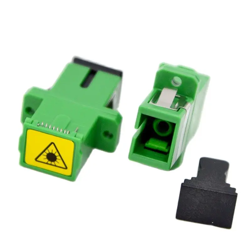 Hot Sell 100pcs Optic Fiber Adapter Connector SC APC Fiber Flange Coupler  With Ear,Dust Cover Free Shipping to Brazil