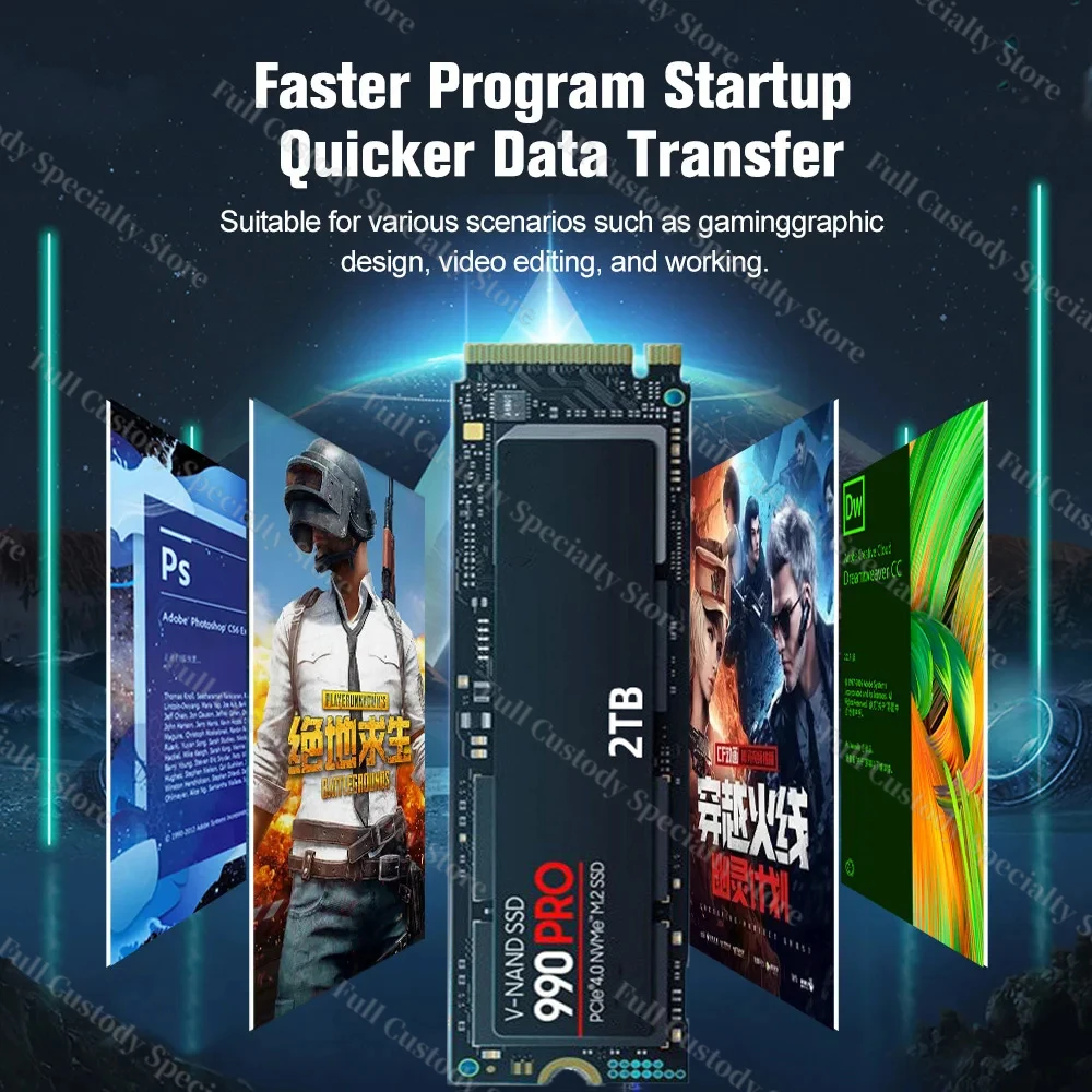 Ʈ PC  ָ Ʈ ϵ ̺, SSD 8TB  990 PRO PCIe 4.0 NVMe 4.0 M.2 2280 NGFF 1TB 2TB 4TB SSD PS4 PS5