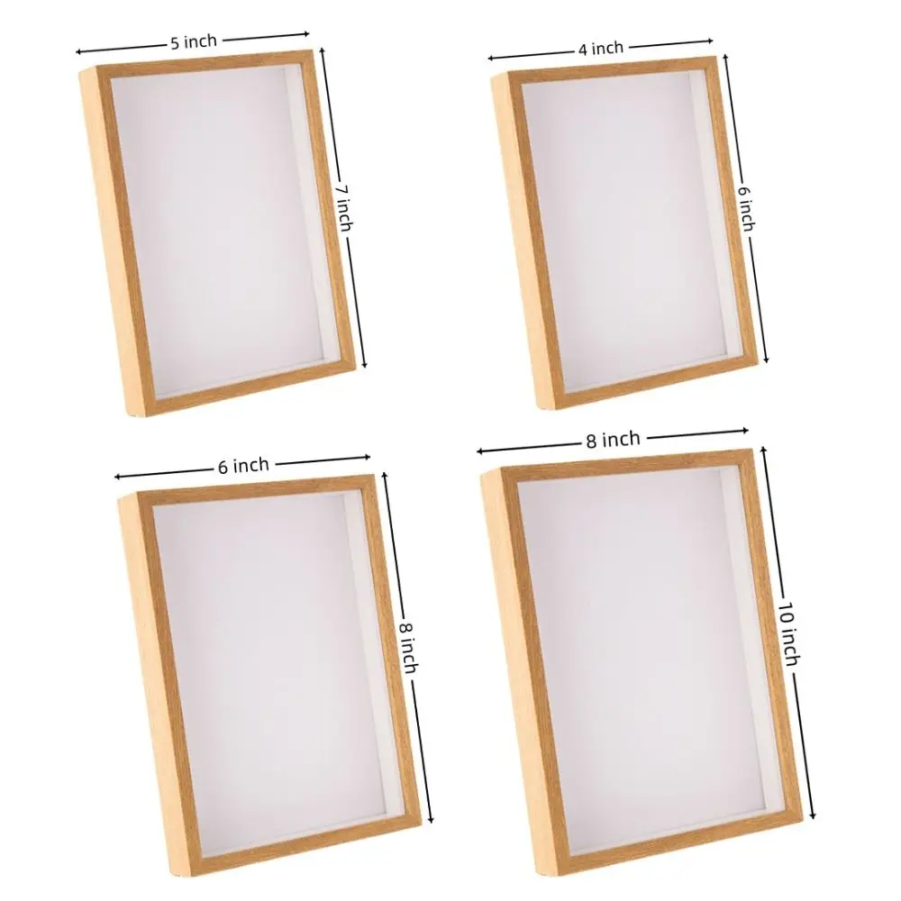 Shadow Box Frame 1PC Multi-size Wooden Photo Frame For Dried Flower Rectangular Glass Display Case For Flora Ticket Crafts photo frame wood photo frame shadow box frame