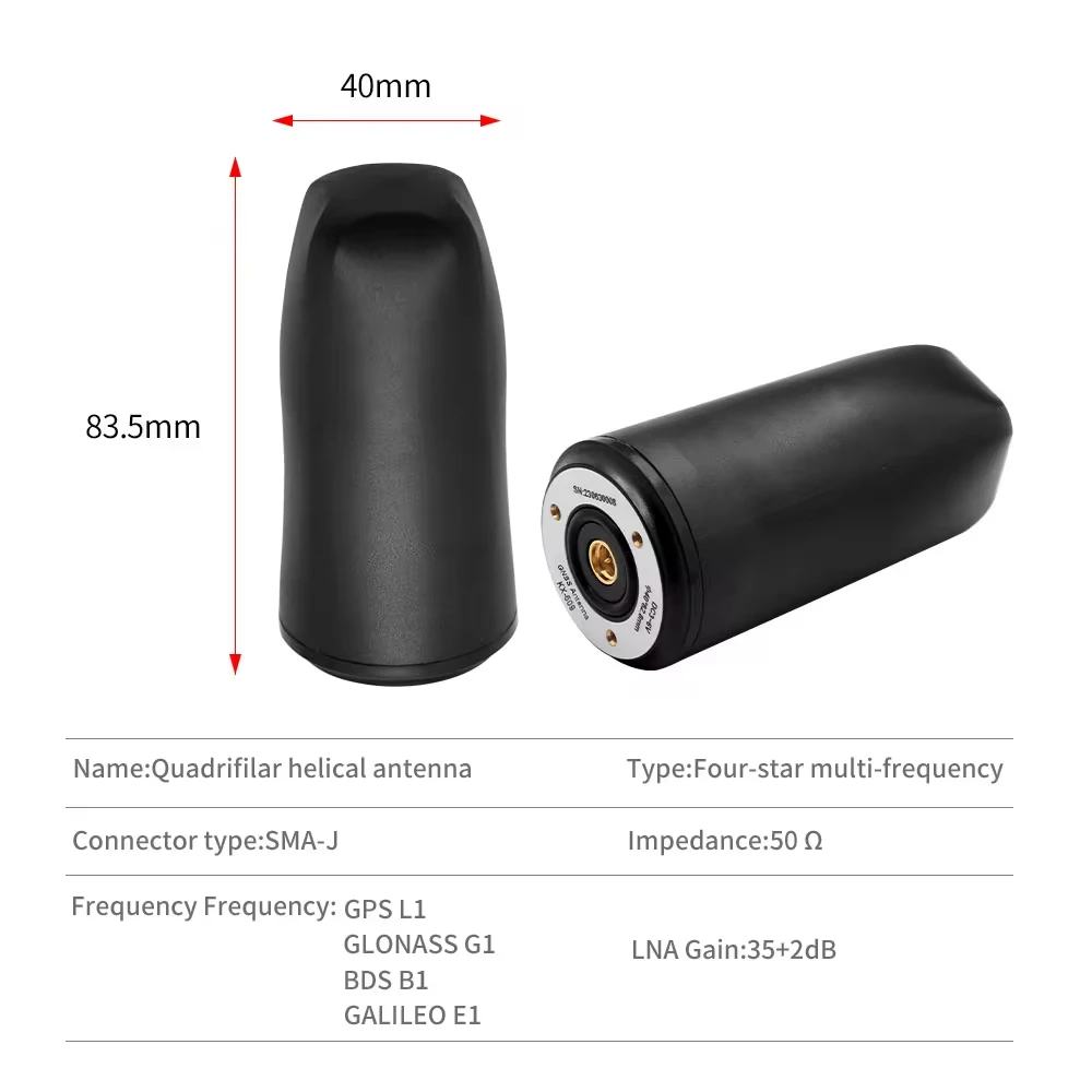 RTK GNSS Antenna High Precision Helix Positioning UAV Unmanned Vehicle Ship GPS L1 L2 L5 GLONASS Beidou Galileo SMA Waterproof rtk gnss antenna