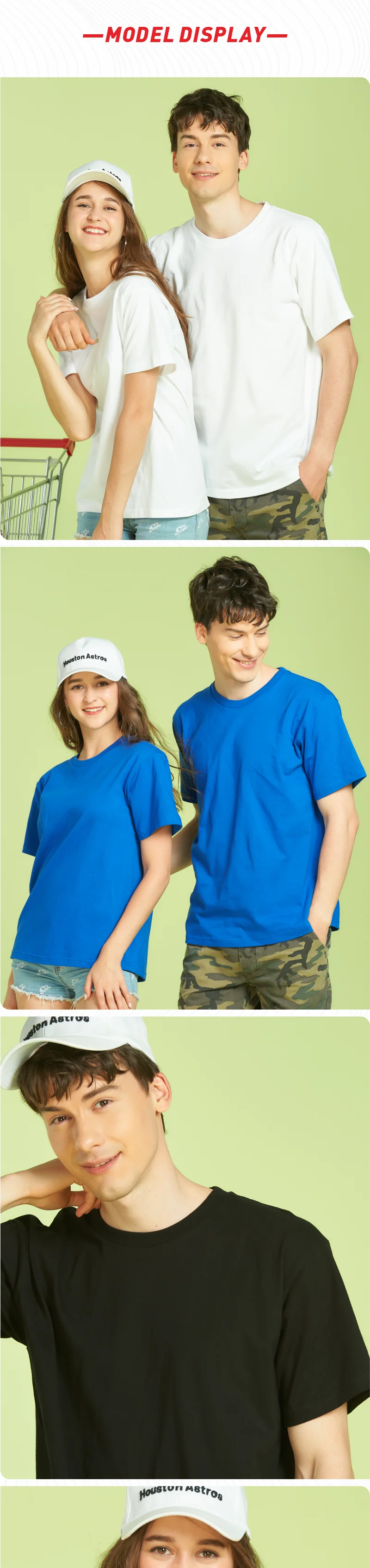 Maßgeschneidertes personalisiertes T-Shirt mit kostenlosem Druck des Logo-Bildes, kurzärmeliges T-Shirt aus 100 % reiner Baumwolle für Herren und Damen, Kleidung für Erwachsene – Detail 3