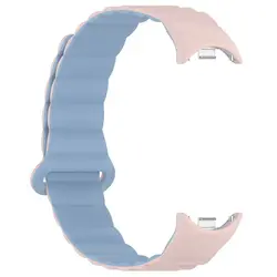 Magnetic Loop Silicone Wristband with Metal Interface - Mi Band 11 - 10 (Pink Blue)