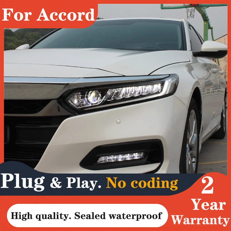 

Автомобильные лампы для Honda Accord 10 Gen 2018-2022, светодиодные фары, автомобильные аксессуары, запуск анимации с брызгами синего цвета
