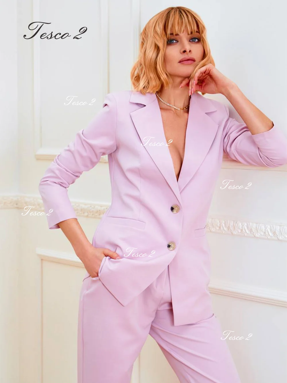 Formal Women's 2 Pieces Suit Set Long Sleeve Slim Fit Peak Lapel For Formal Suits Party Office Clothes