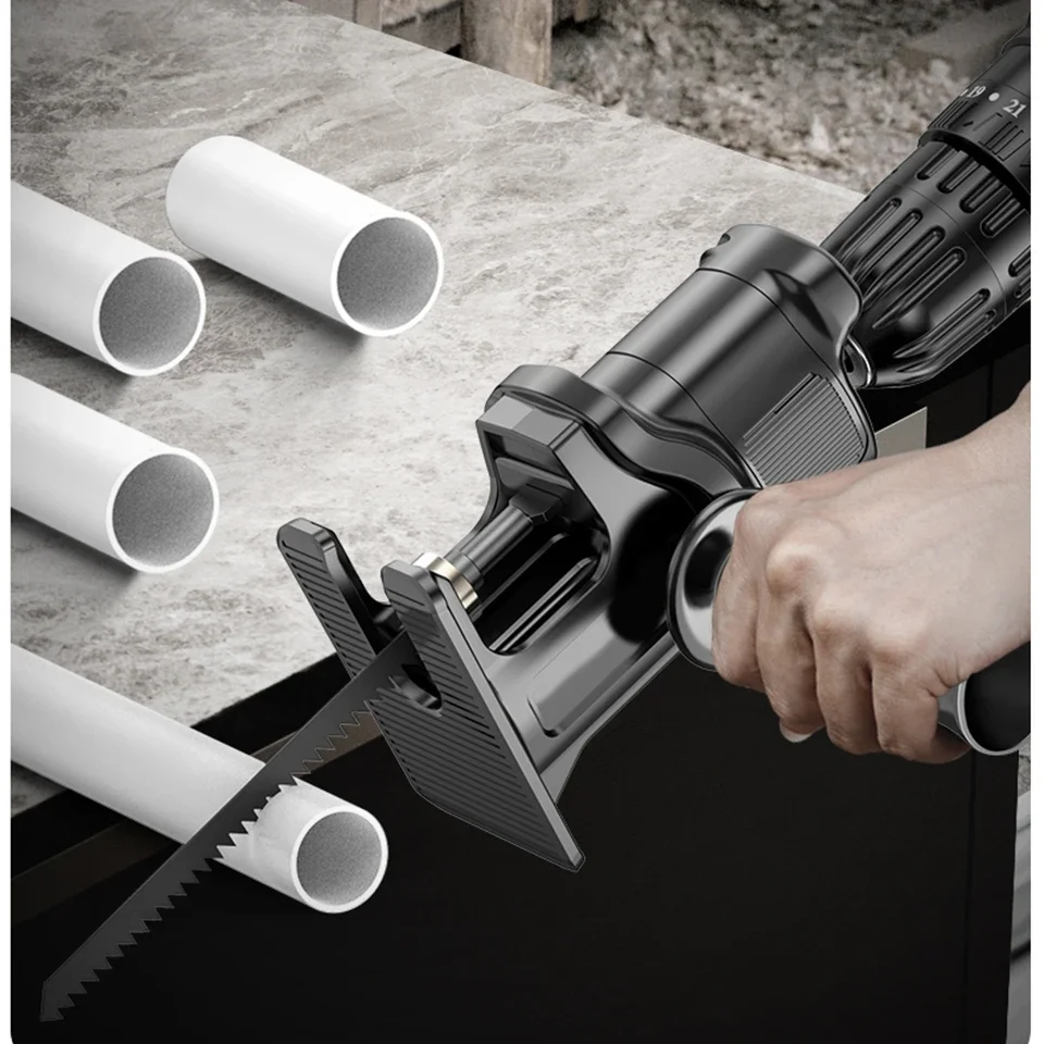 Portable Reciprocating Saw Adapter Electric Drill Modified Electric JigSaw Curve Saw Power Tool for Wood PVC Steel Pipe Cutting 6