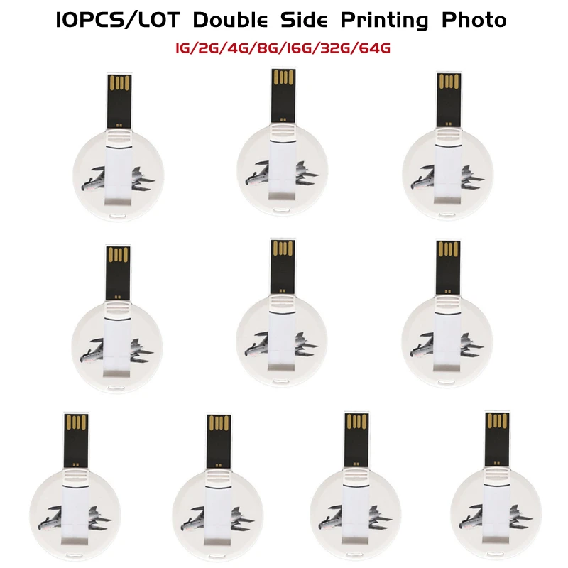 

10PCS/LOT With Full Color Logo Printing Custom 4GB 8GB 16gb 32gb Plastic Round credit card usb flash drive usb flash drive