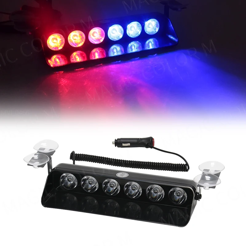 Magic Colorm Emergency Grill Warning Lamp Led Strobe Police Light