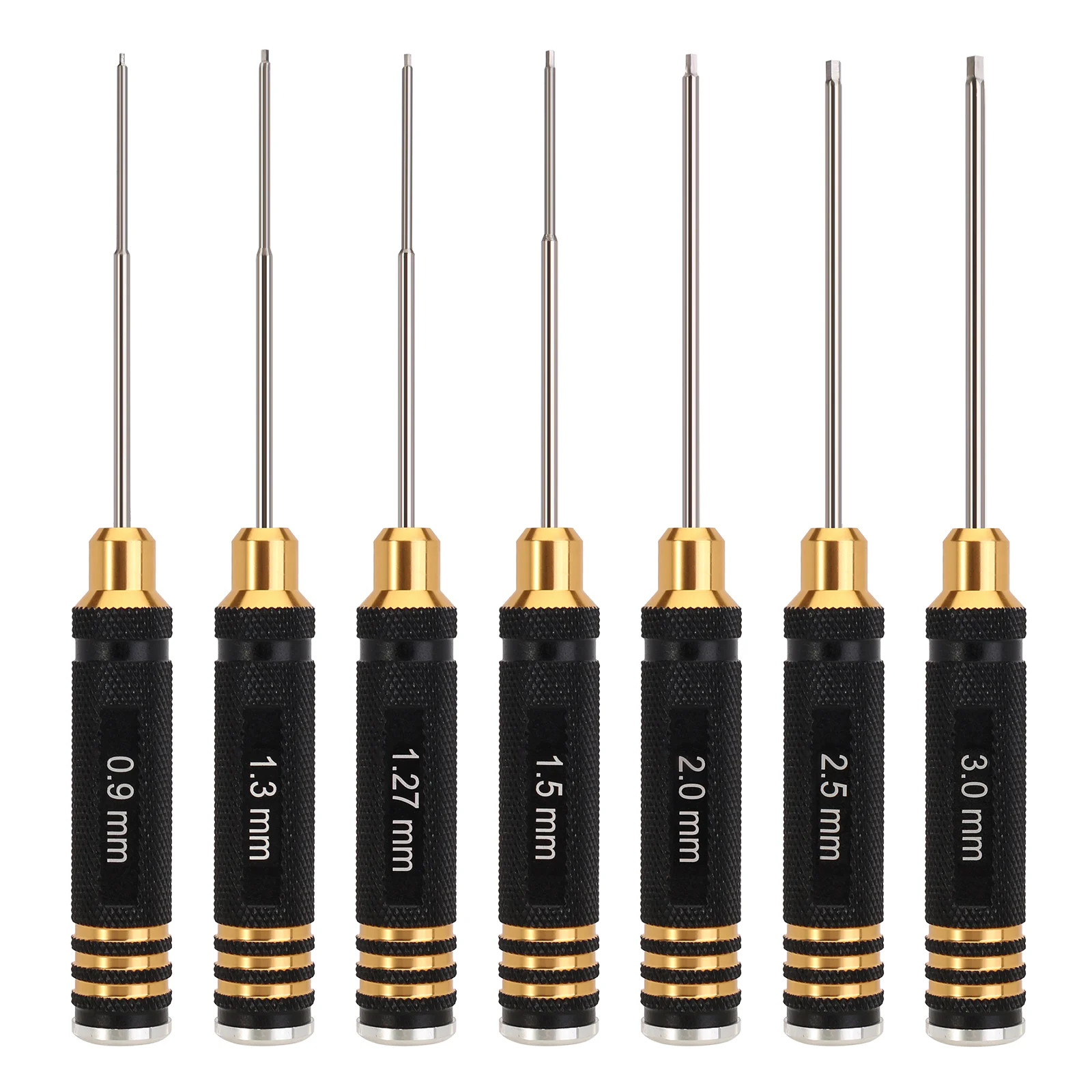 INJORA 7 sztuk zestaw wkrętaków sześciokątnych ze stali HSS 0.9/1.27/1.3/1.5/2.0/2.5/3mm zestaw narzędzi do modelu helikoptera RC Crawler Car Boat