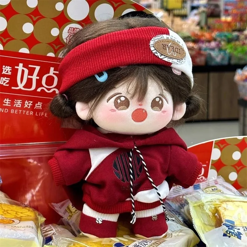 20cm baby clothes in stock, cool and casual sports set, cotton doll drawstring hoodie, doll accessories