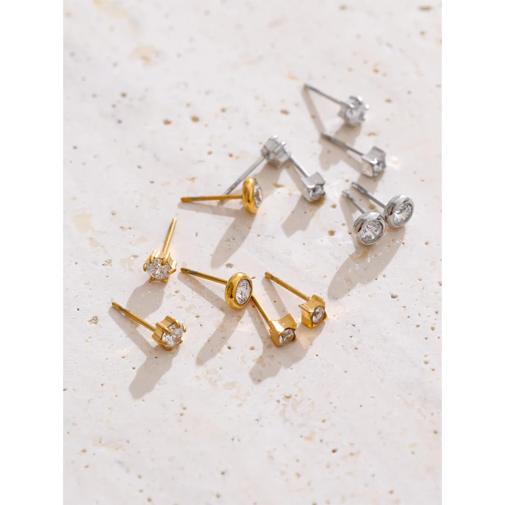 Yhpup Stud Earrings Cubic Zirconia Women