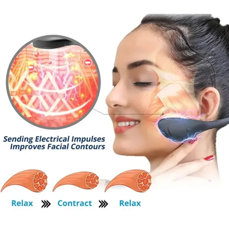 V-Face Shaping Massager EMS Vibration Facial Lifting Massager Smart Electric Microcurrent Face Lift Machine Beauty Health Tools 3