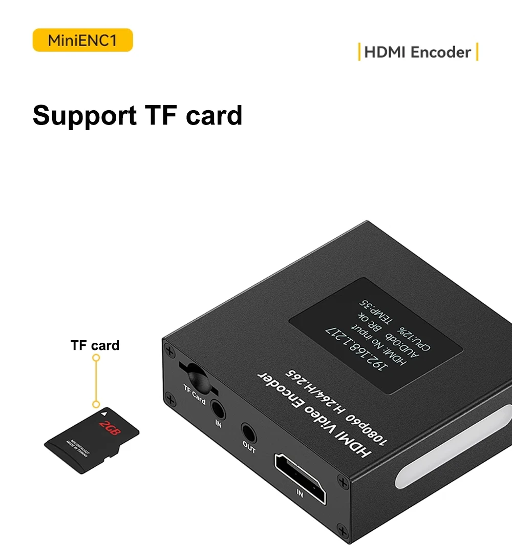 Link Pi MiniENC1 HDMI Encoder Portable Streaming Full-HD 1080P60 RTSP RTMP H265