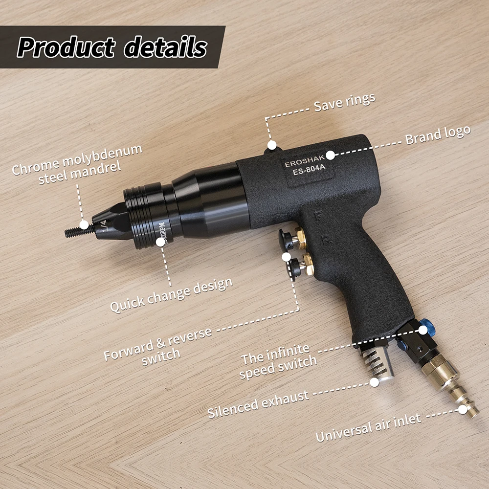 M3 M4 M5 M6 M8 M10 M12 Pneumatic Rivet Gun Kit Blind Automatic Riveting Nut Tool Air Tools Rivnut Pneumatic Rivet Machine