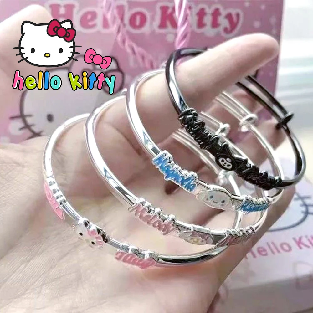 

Hello Kitty Sanrio Y2k Fashion Bracelet Kuromi Cinnamoroll My Melody Kawaii Metal Bracelet Sisters Couple Accessories Kids Gift