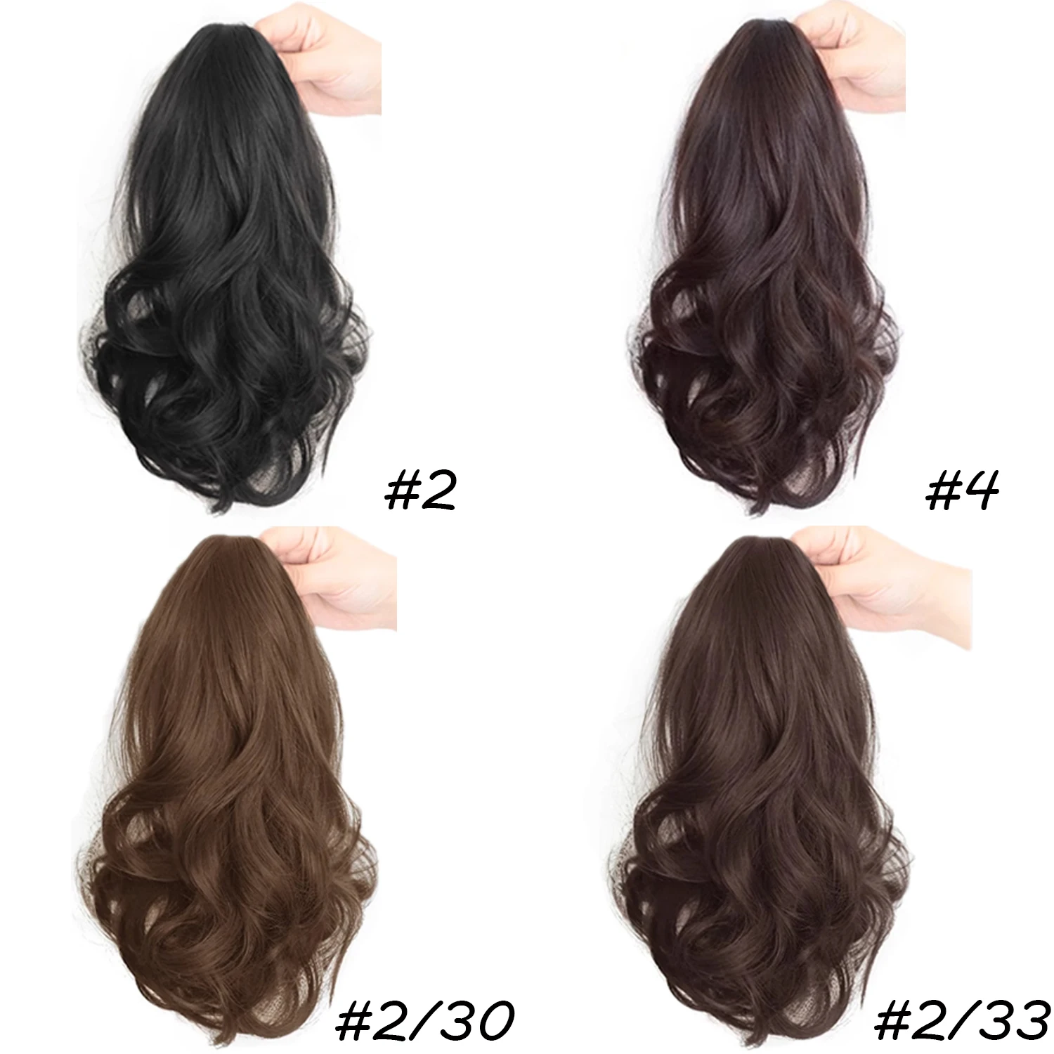 Synthetic 10Inch Ponytail Pear blossom wave small Claw Clip Ponytail Short Curly Ponytail Ladies Hair Clip for Women