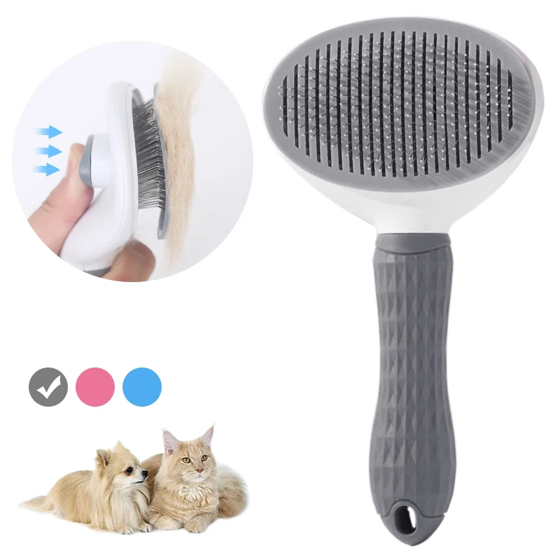 

Pet Dog Hair Brush Hair Remover Brush for Dogs Cats Self Cleaning Cats Grooming Tools Pet Dematting Comb Pet Supplies 스크레쳐 고양이
