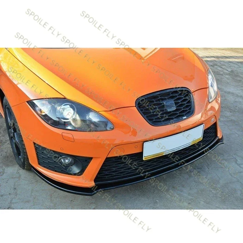 좌석 Leon MK2 Cupra/FR 2009 2010 2011 2012 고품질 ABS 3/Pcs 자동차 앞 립 범퍼 스포일러 광택 블랙 바디 키트