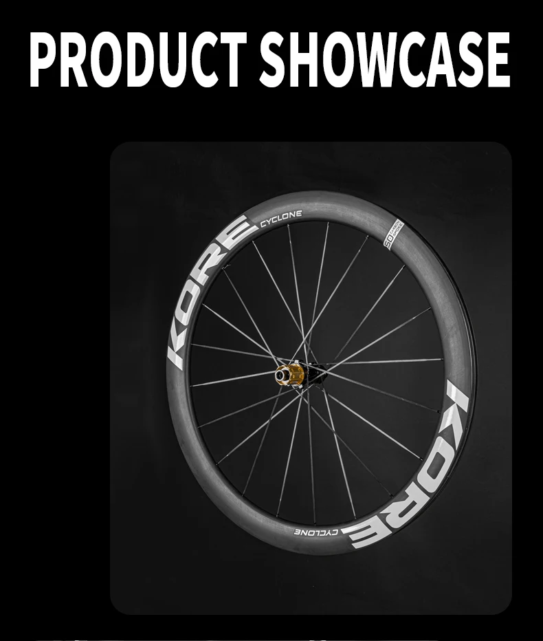 KORE Carbon-Speichenräder 700C Rennrad-Laufradsatz Tubeless Scheibenbremse 36T/60T HG XDR Nabe 1199g Carbon-Felge Rennrad-Laufradsatz – Detail 11
