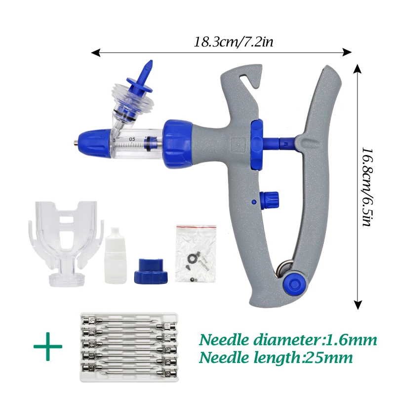1Ml/2Ml /5Ml Continuous Vaccine Injection with 10 Needles Automatic Veterinary Syringe for Livestock Pig Cattle Sheep Chicken