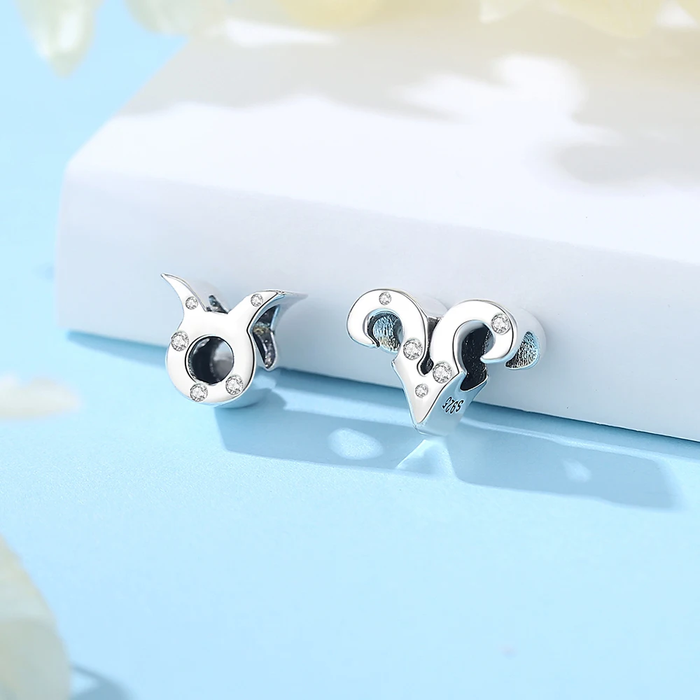 Charm Jewelry Sterling Silver Jewelry Beads Charms Sterling Silver Beads Silver Charm Bead Charm Bead Beads Jewelry Sterling Silver Beads Charm Original 925 Sterling Silver Bead Charm Libra Leo Star Sign Charms 12 Zodiac Constellation Fit Pandora Bracelets Women Jewelry
