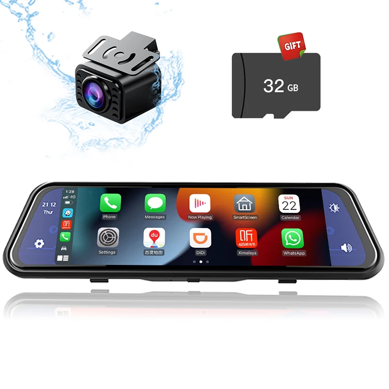 Dash Cam Carplay Android Auto Wireless WiFi Car DVR Dashcam Navigation GPS Rear View Camera Mirror Video Recorder 1080P Newest rear view mirror dash cam DVR/Dash Cameras