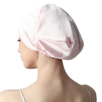 Winsleter,100% Mulberry Silk Turban Bonnets Female Double Layered Sleeping Night Wrap Cap For Curly Ladies A34317M 2
